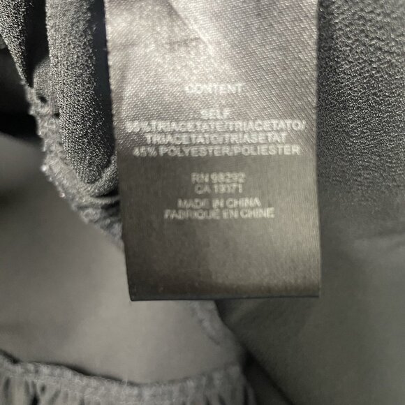 Tibi Peplum Blouse Women’s 2 Black Crepe long sleeve button up ruffle bottom - Picture 5 of 6